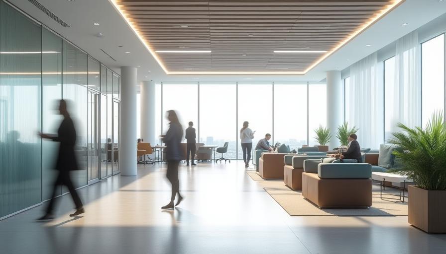 A modern, collaborative office space at the Innovation Hub, Manchester.